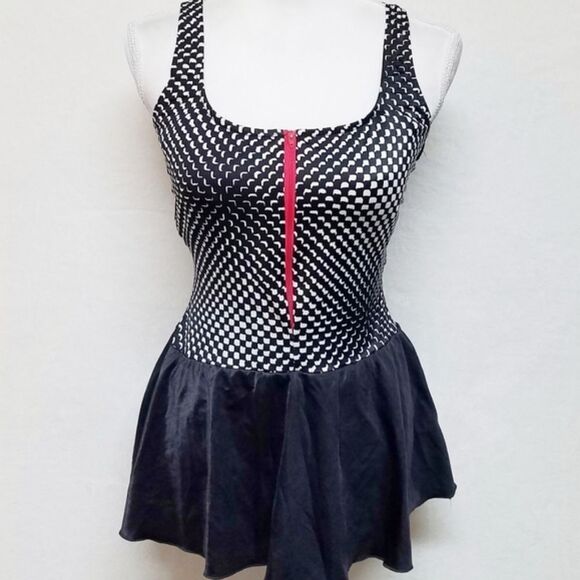 VINTAGE Avon Fashions Black Retro Dress Swimsuit - Picture 2 of 12